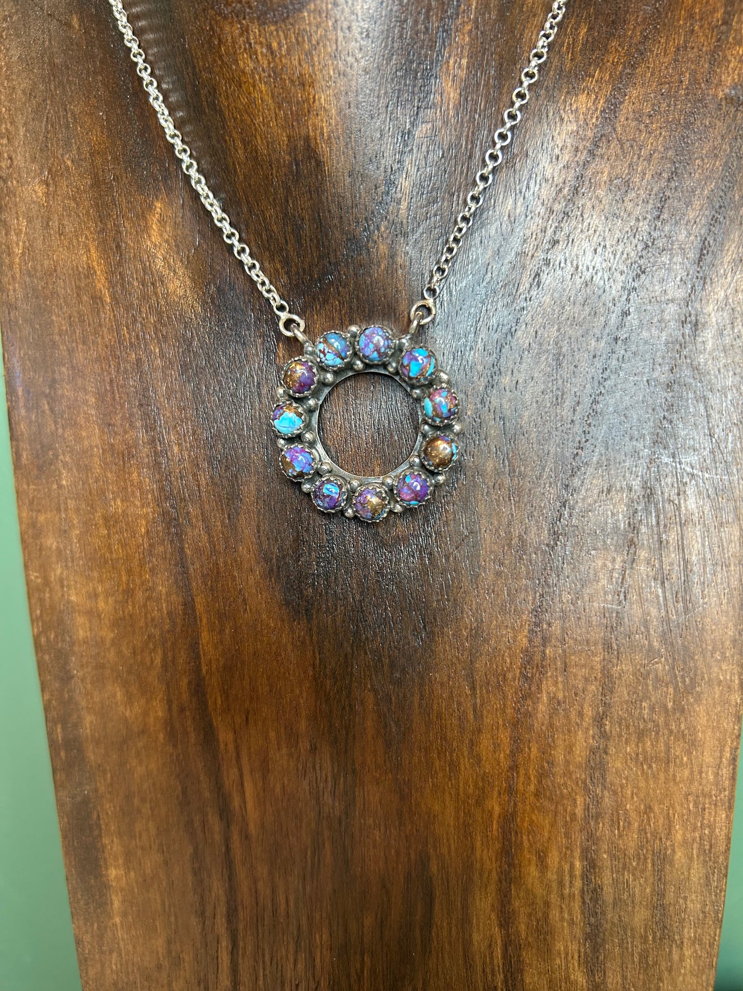 Purple Mohave Circle Chain Necklace