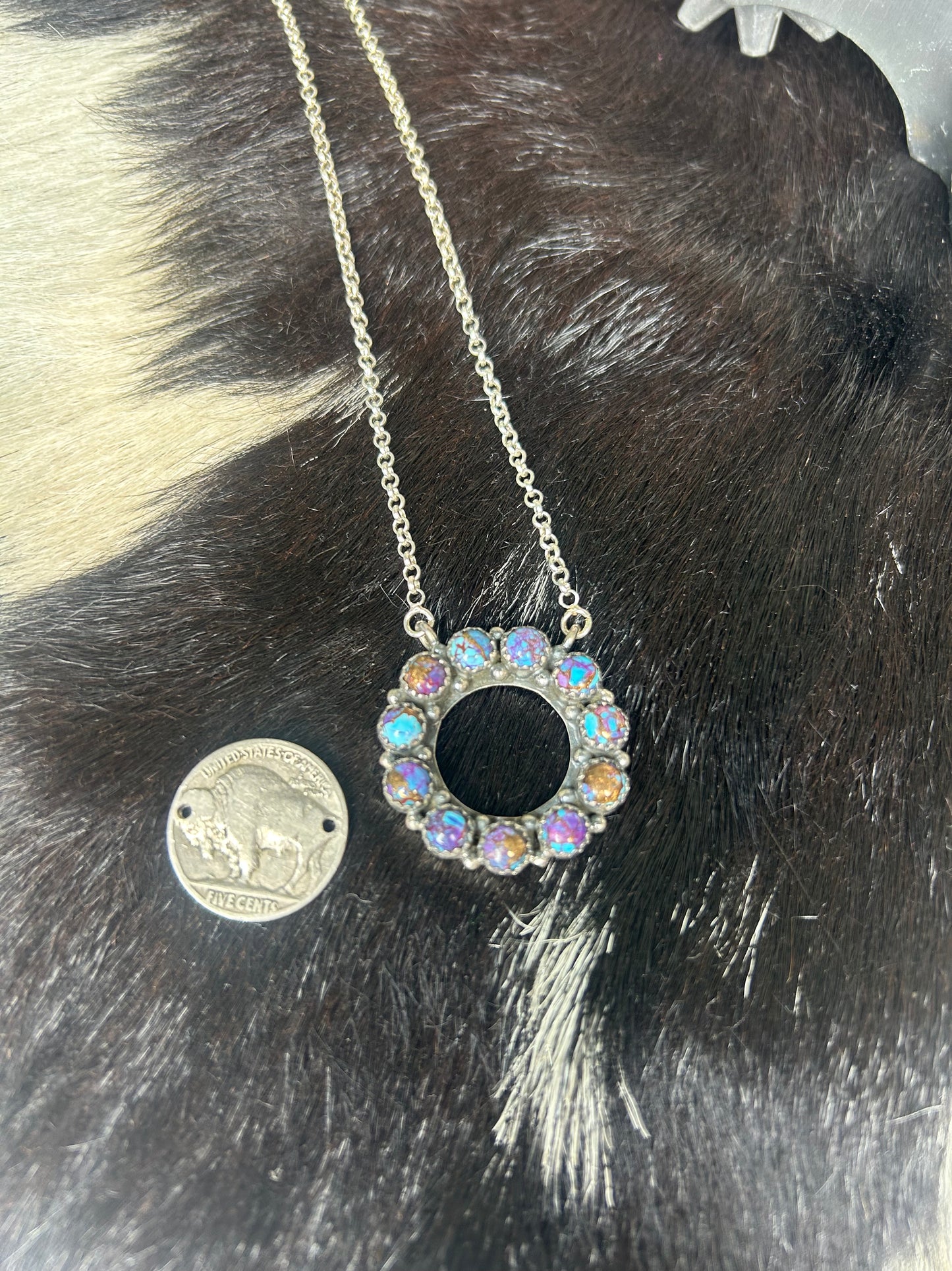 Purple Mohave Circle Chain Necklace
