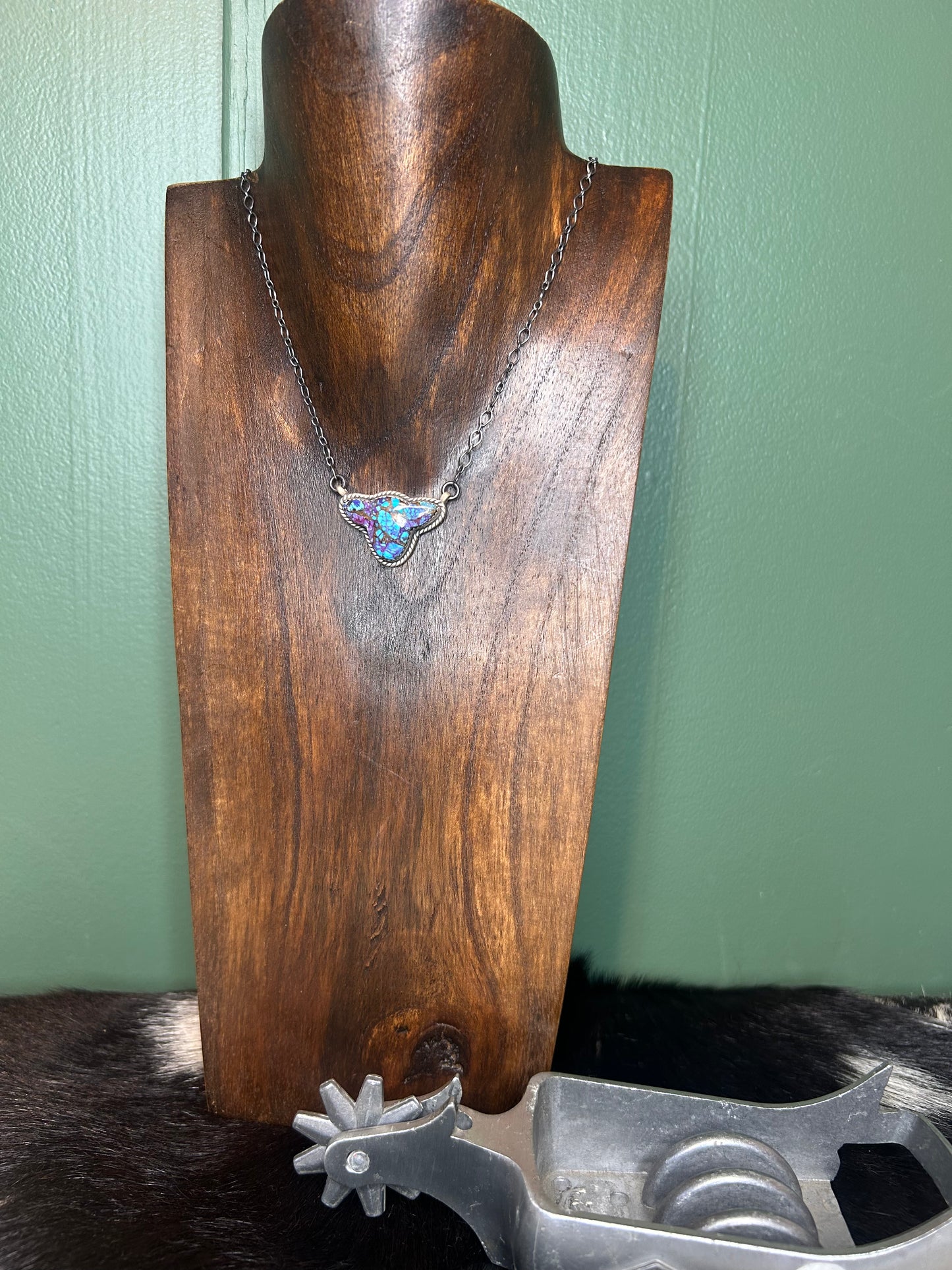 Purple Mohave Cow Chain Necklace