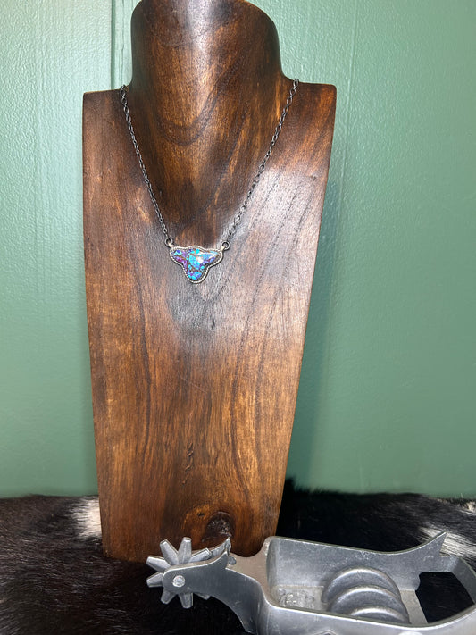 Purple Mohave Cow Chain Necklace