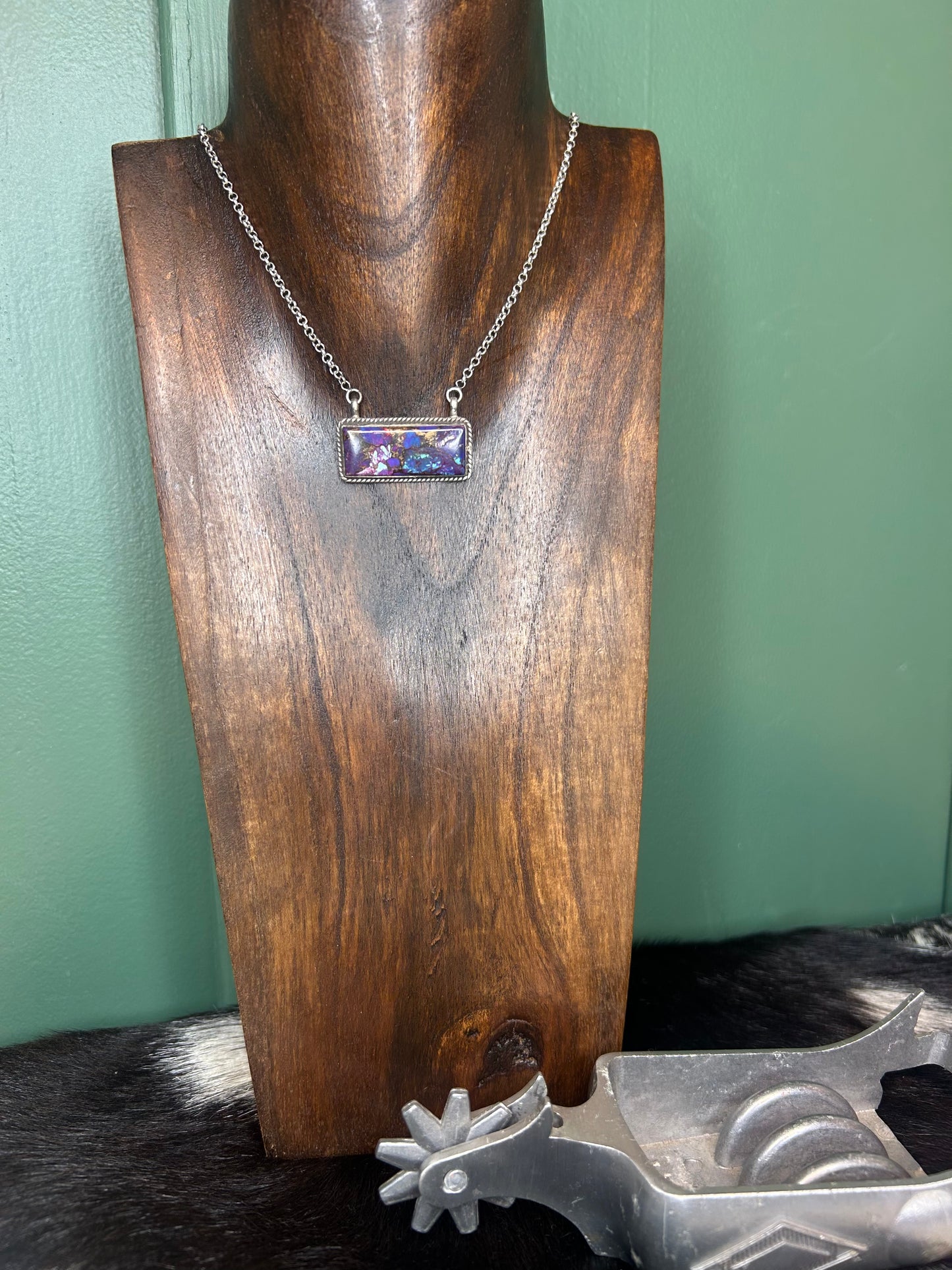 Purple Mohave Bar Chain Necklace