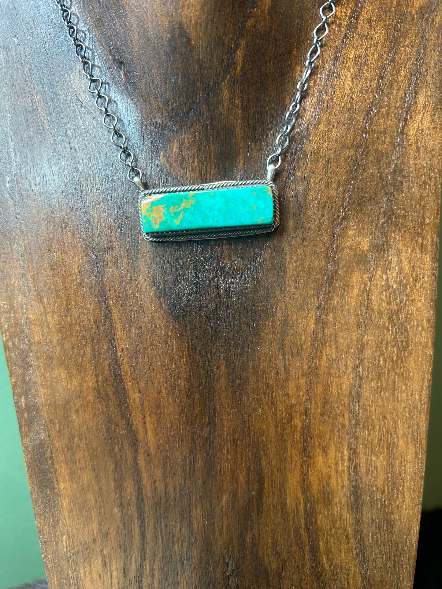 Kingman Turquoise Bar Necklace