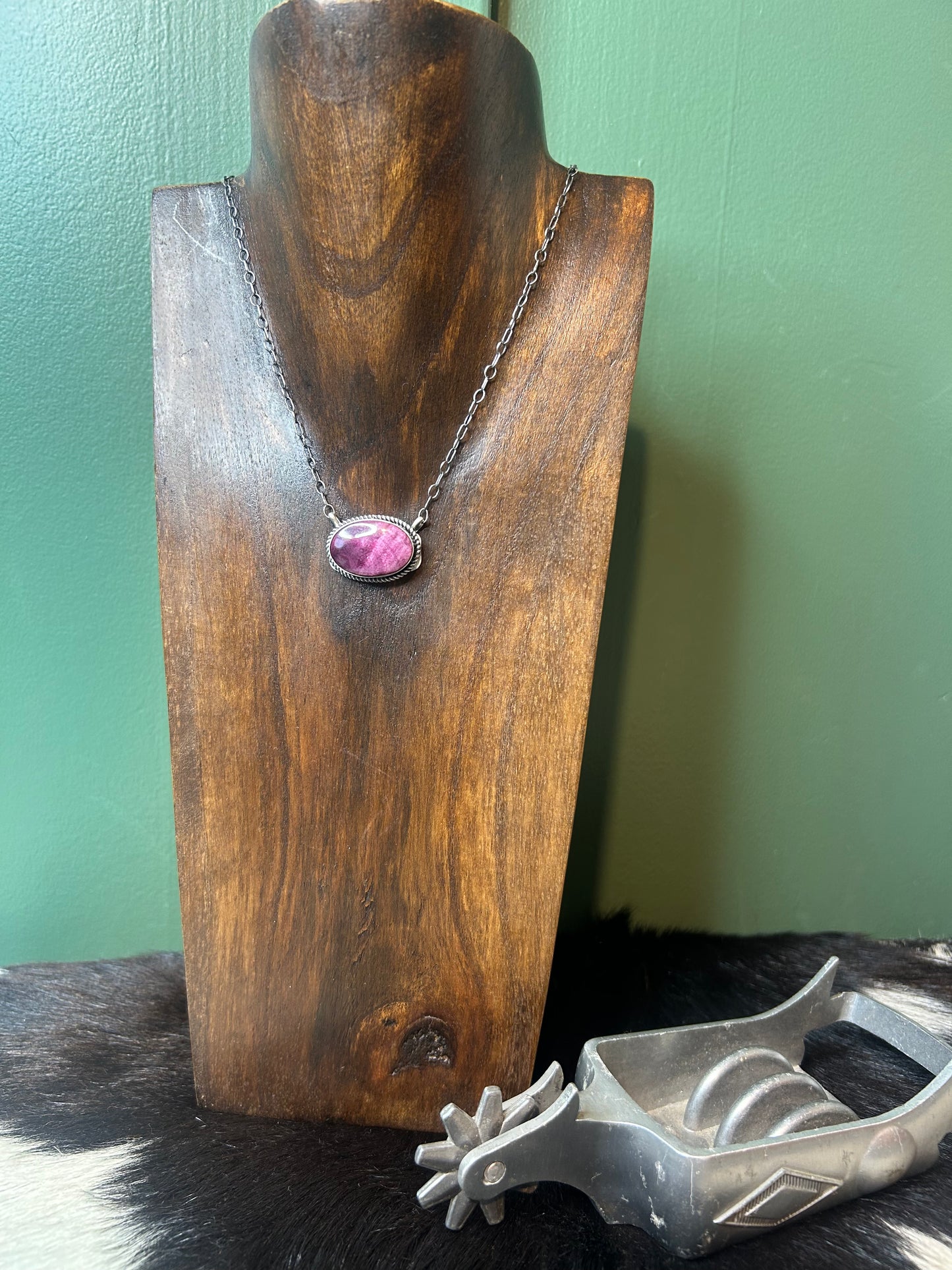 Purple Spiny Native Made Chain Necklace