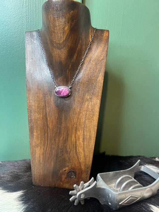 Purple Spiny Native Made Chain Necklace