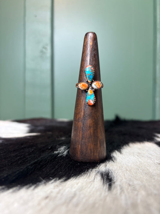 Copper Orange Spiny Ring