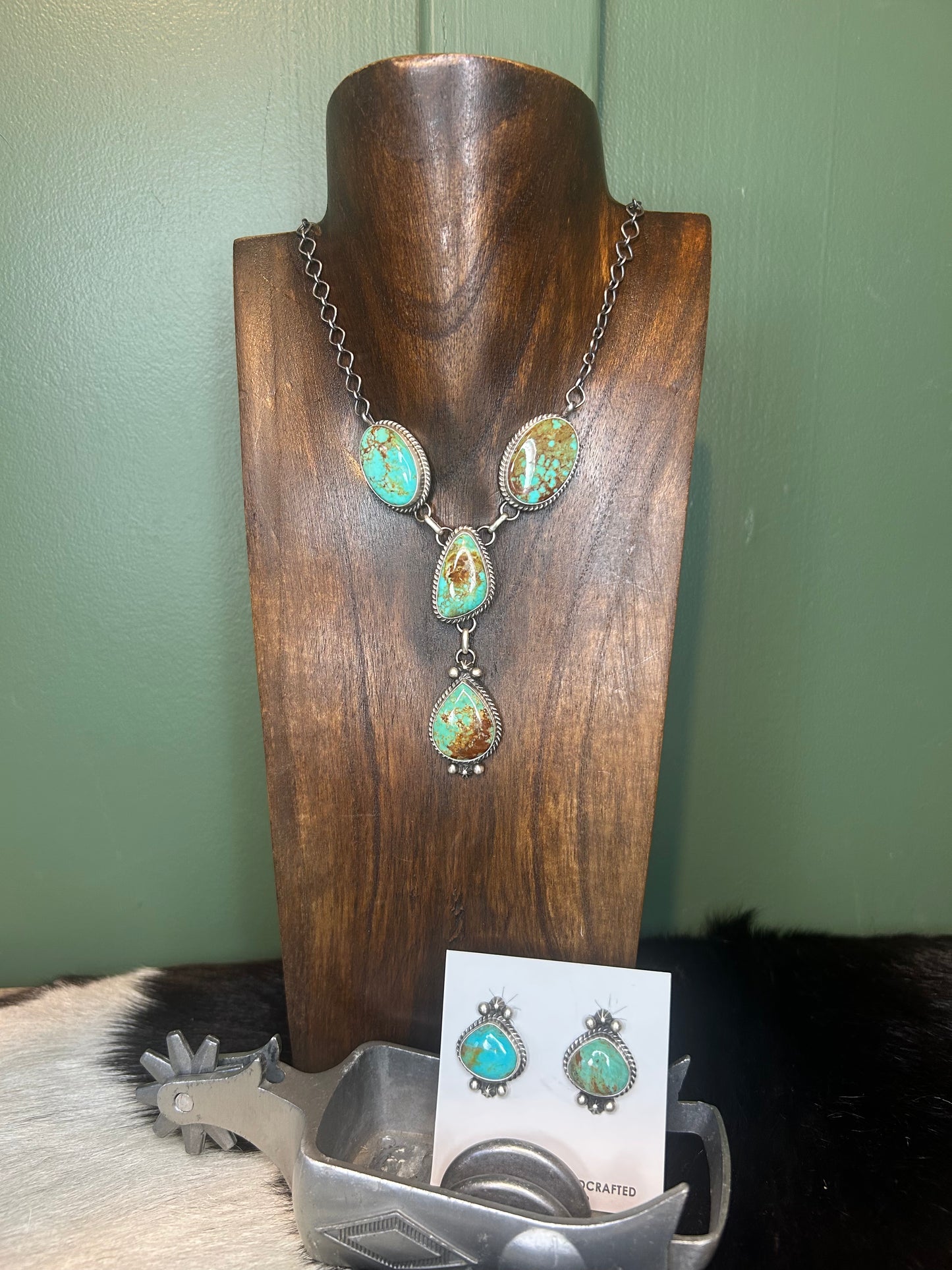 Native Made Turquoise Lariat Necklace