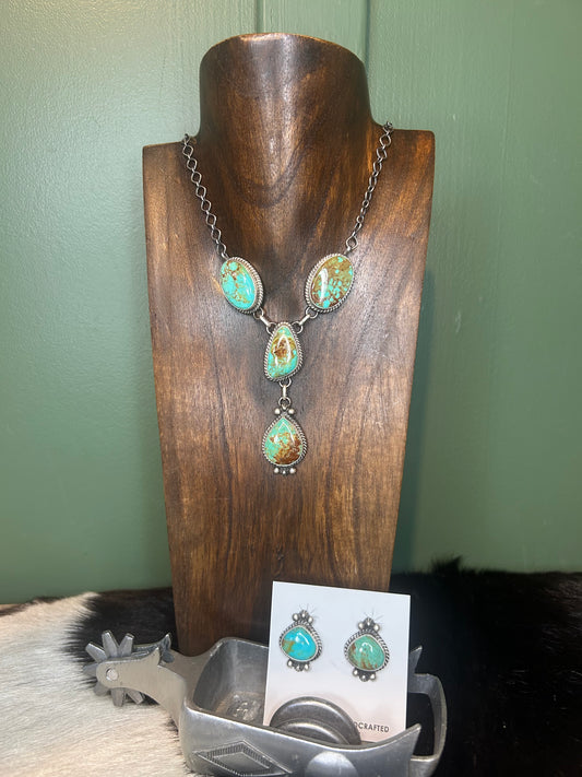 Native Made Turquoise Lariat Necklace