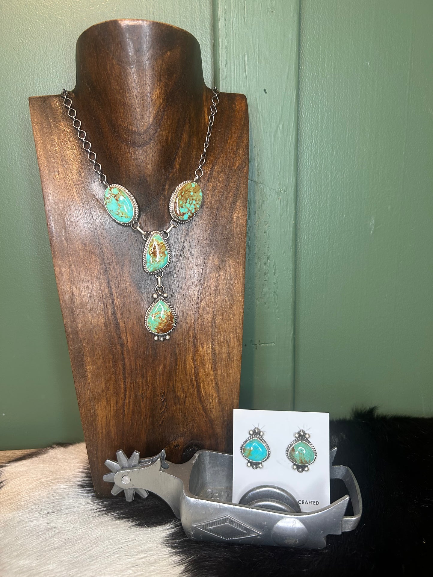 Native Made Turquoise Lariat Necklace