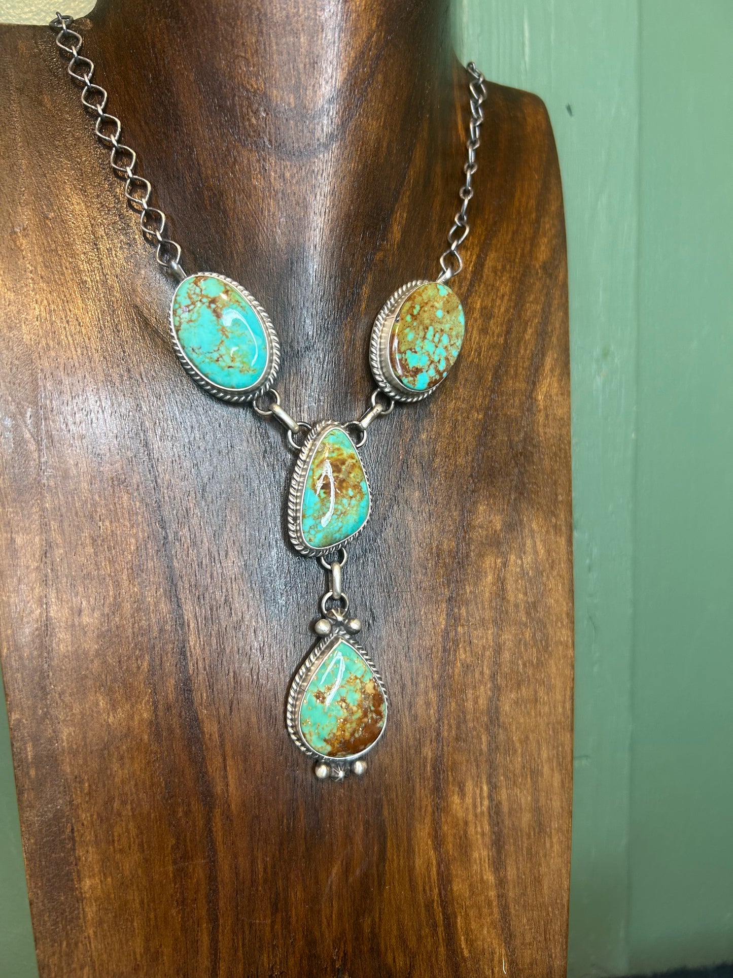 Native Made Turquoise Lariat Necklace