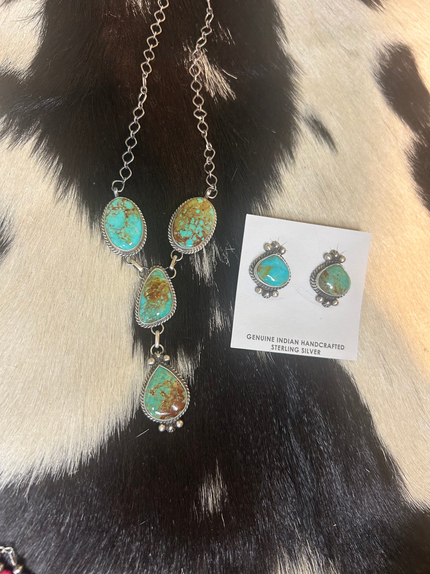Native Made Turquoise Lariat Necklace