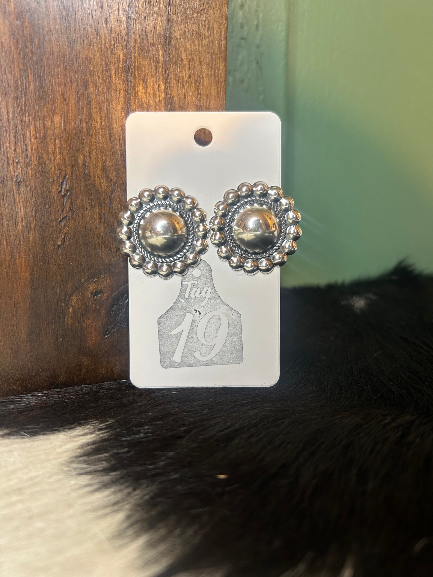 Bubble Concho Stud Earrings