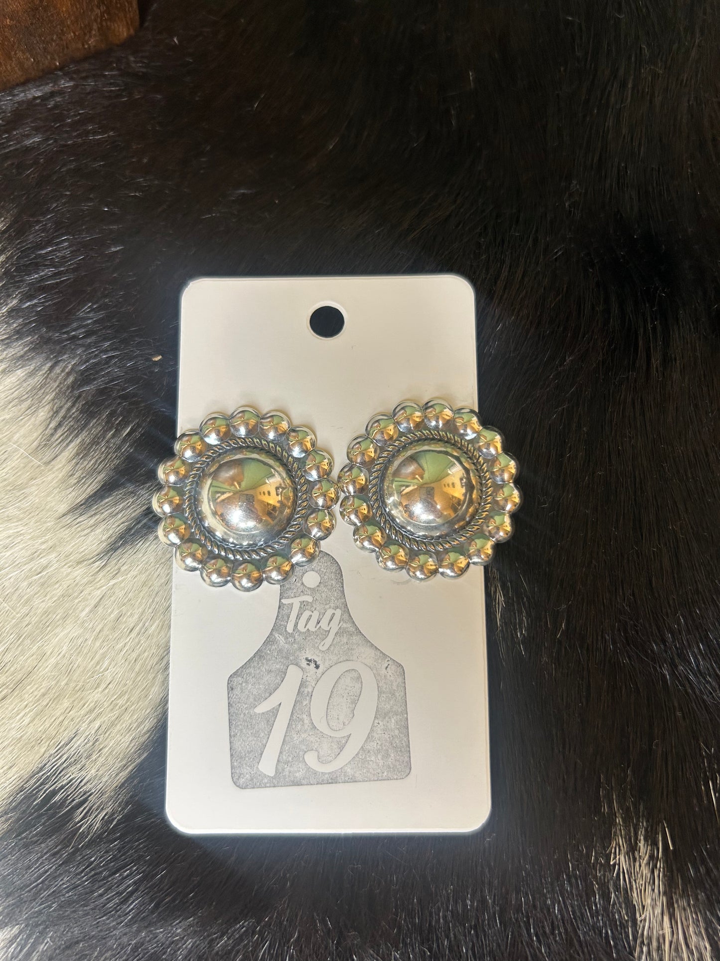Bubble Concho Stud Earrings