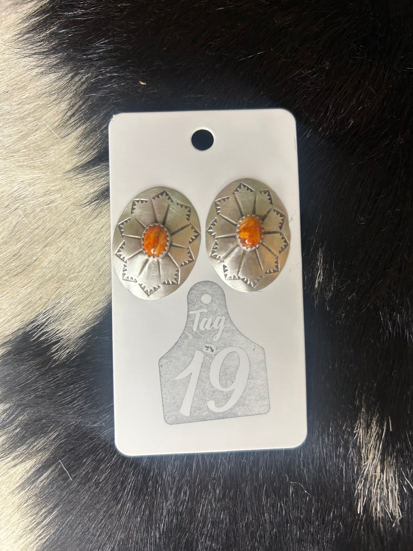 Orange Spiny Concho Stud