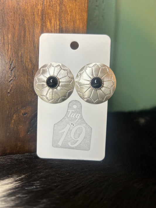 Black Onyx Concho Studs