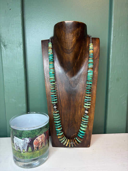 Sterling Silver Turquoise Graduated Necklace