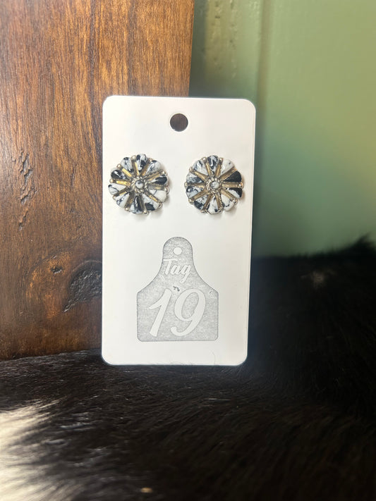 Whte Buffalo CLuster Studs