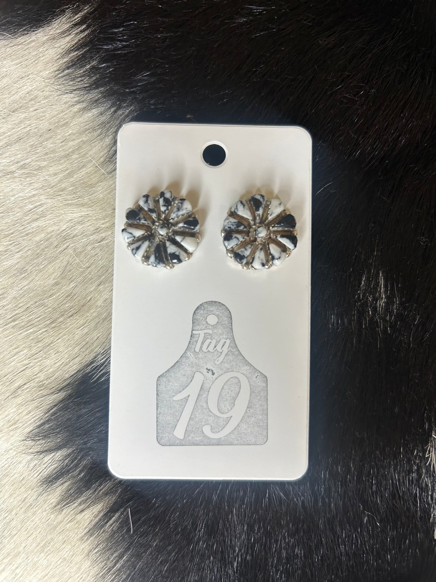Whte Buffalo CLuster Studs