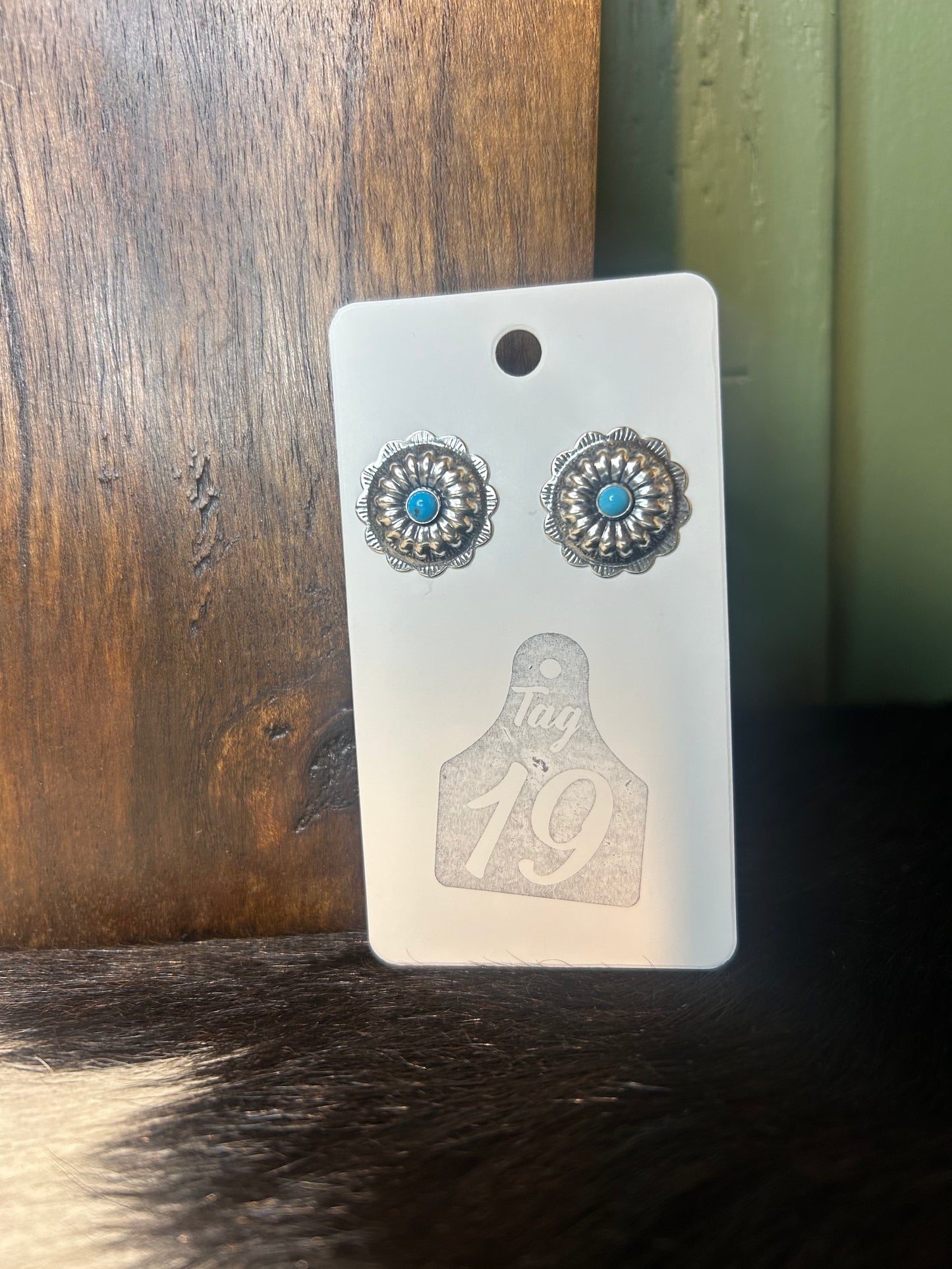 Everyday Concho Turquoise Studs