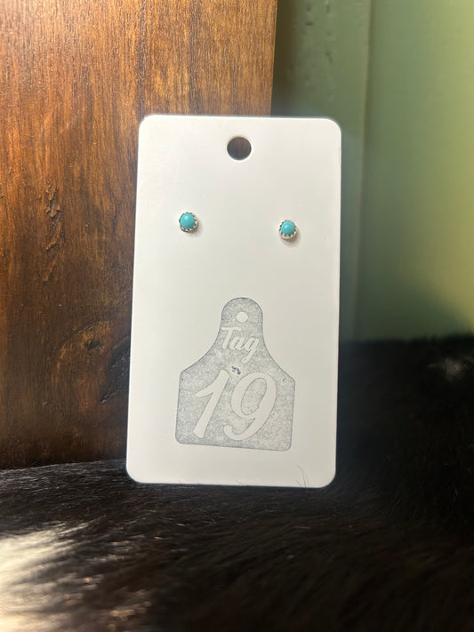 Native Made Dainty Turquoise Stud