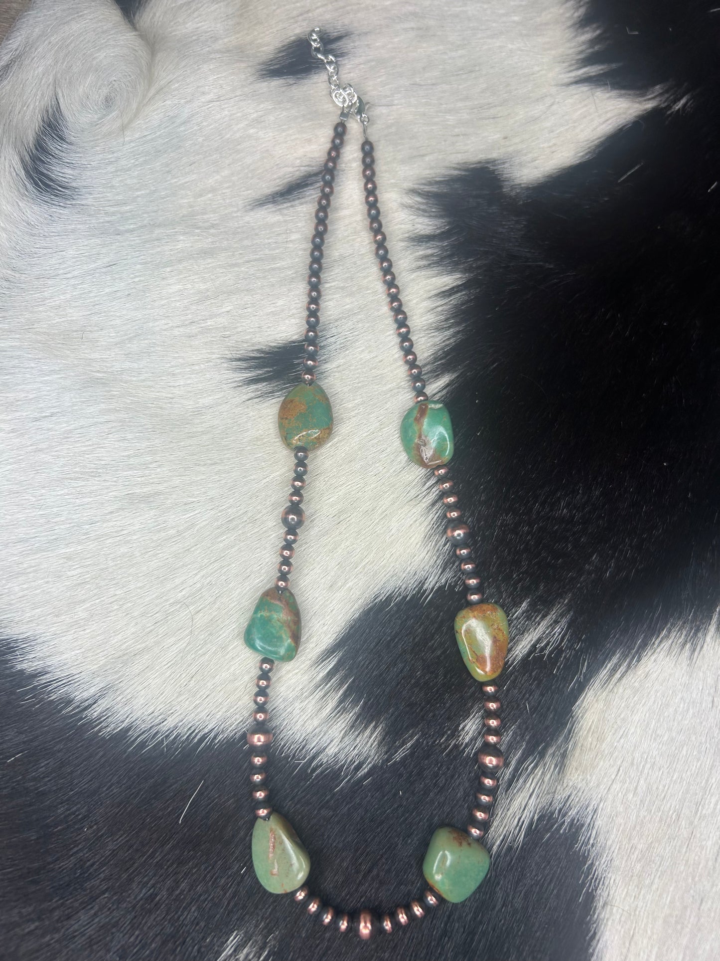 Copper Peal & Turquoise Nugget Necklace
