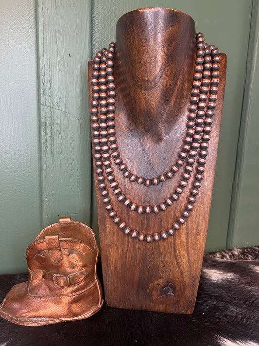 8mm Copper Pearl Necklace