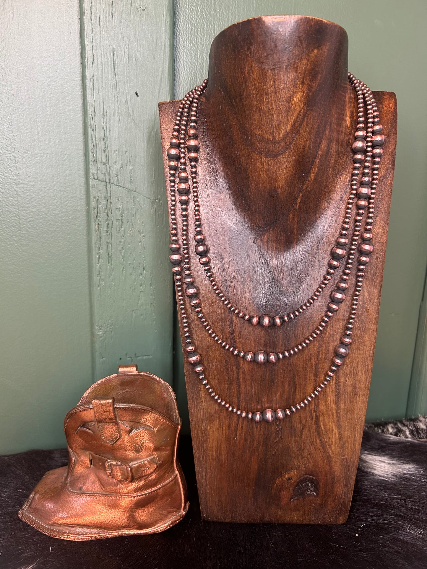 Graduated Copper Pearl Necklace