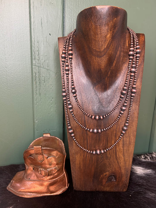 Graduated Copper Pearl Necklace