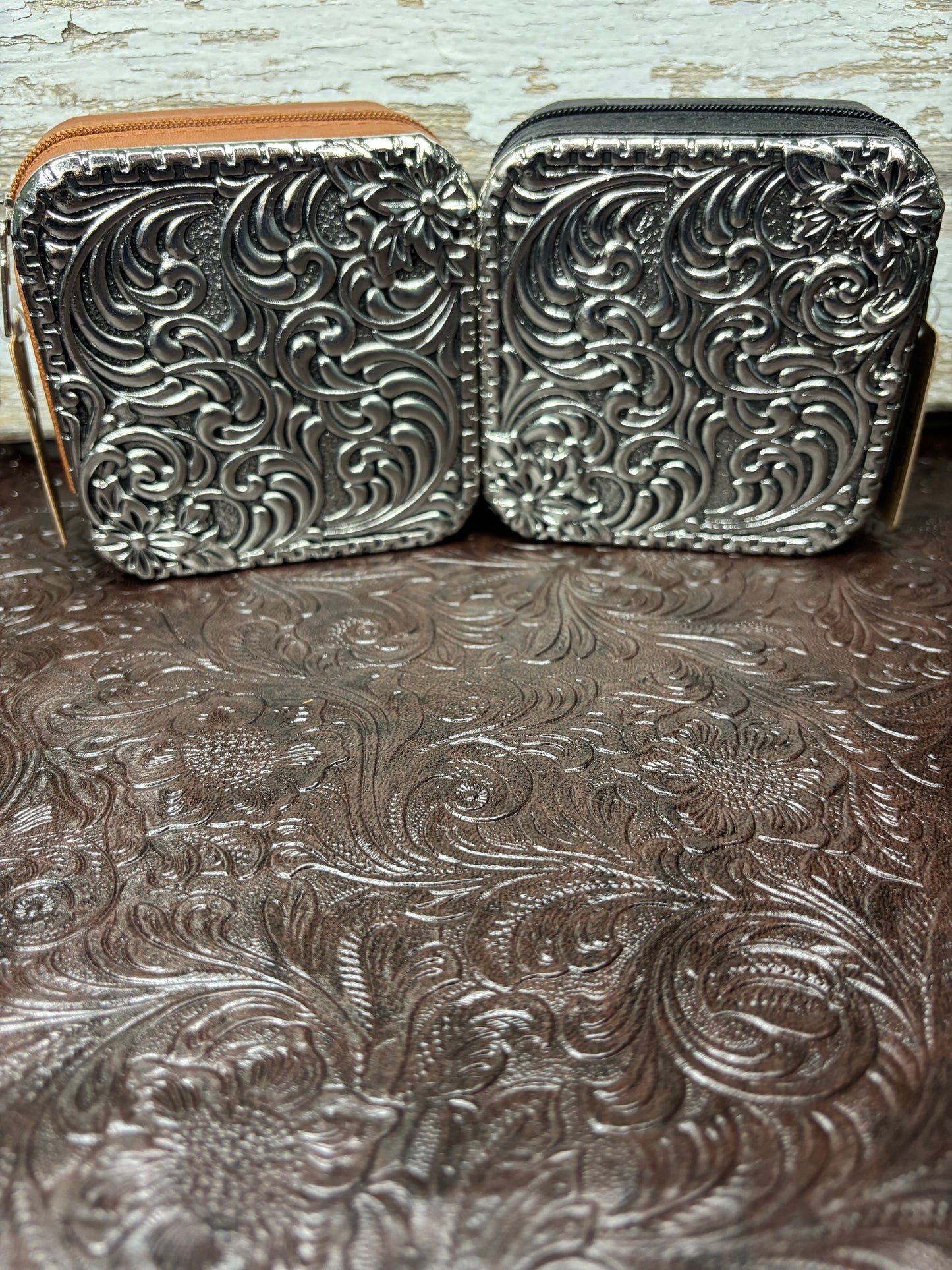Metal Tooled Jewelry Box