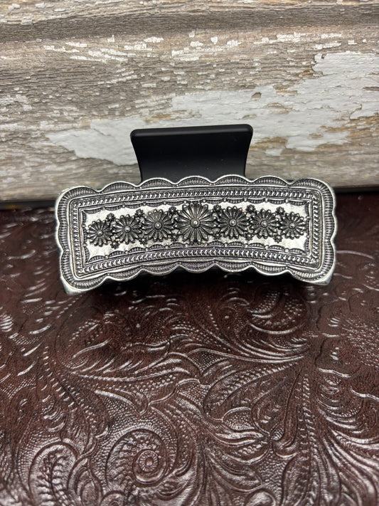 Claw Clip with Metal Flower