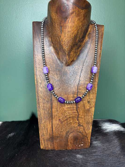 Sterling Silver Purple Quartz Necklace