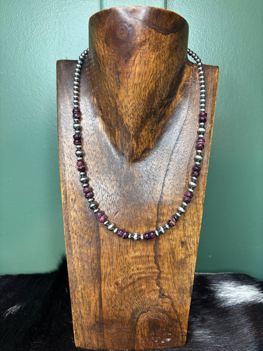 Sterling Silver Purple Spiny Necklace