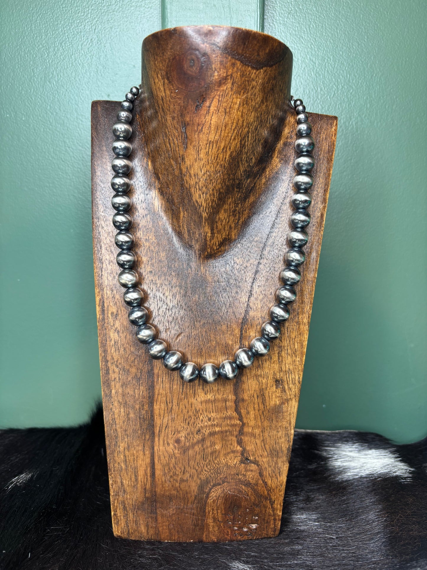 Sterling Silver 10mm Pearls Necklace