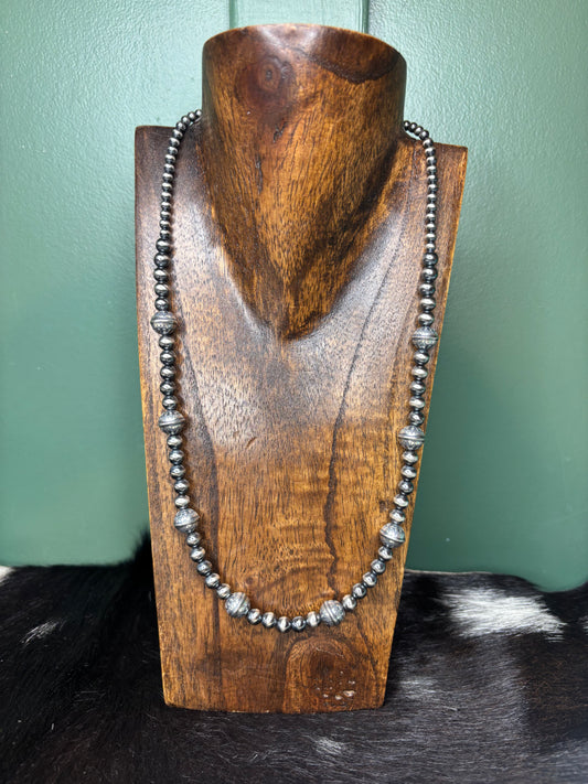 Sterling Silver Stamped Seam Necklace