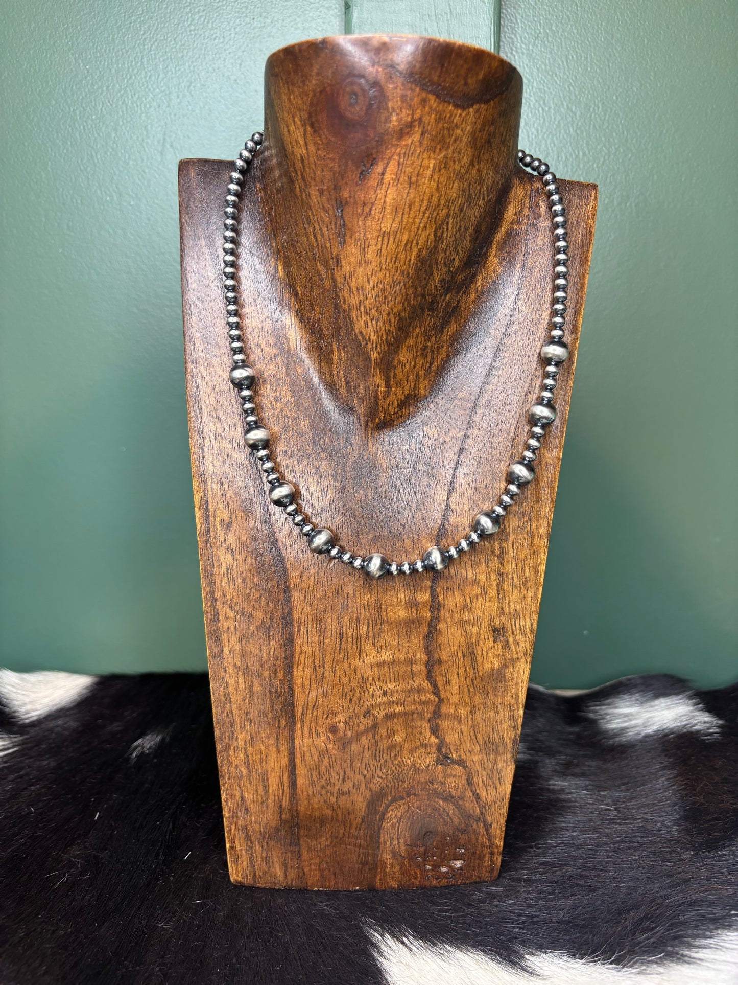 Sterling Silver 4mm & 8mm Pearls Necklace