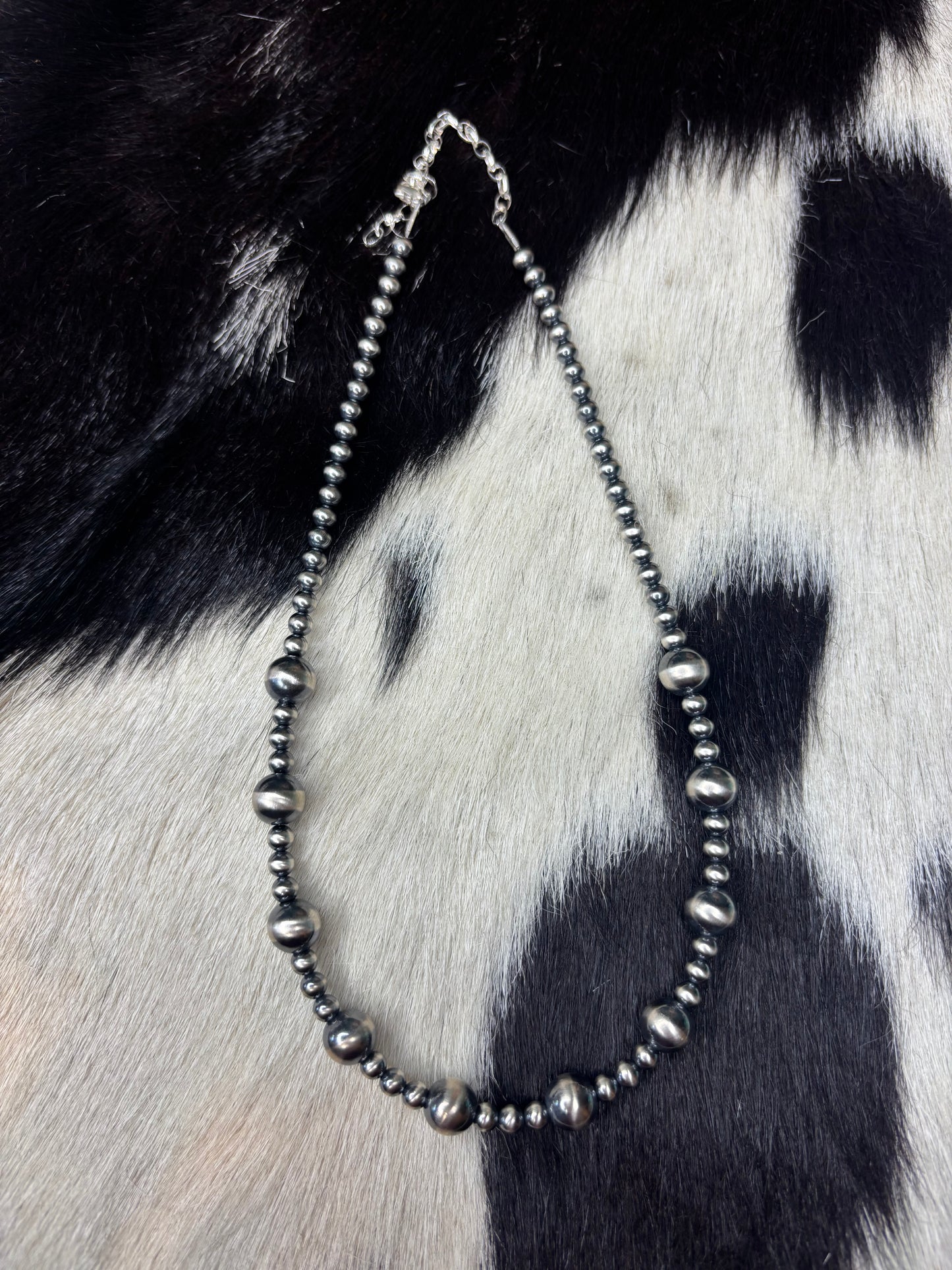 Sterling Silver 4mm & 8mm Pearls Necklace