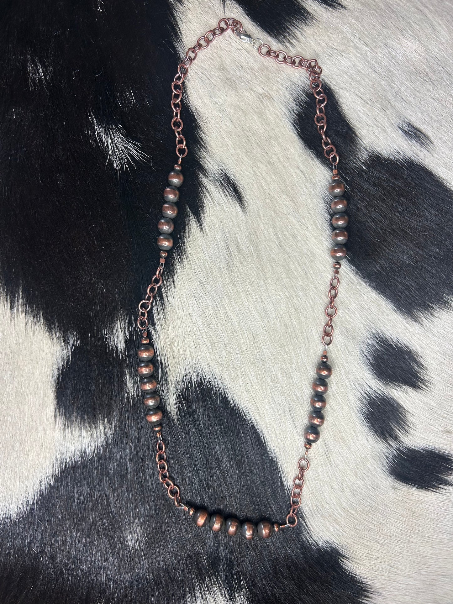 8mm Copper Pearl & Cable Chain Necklace