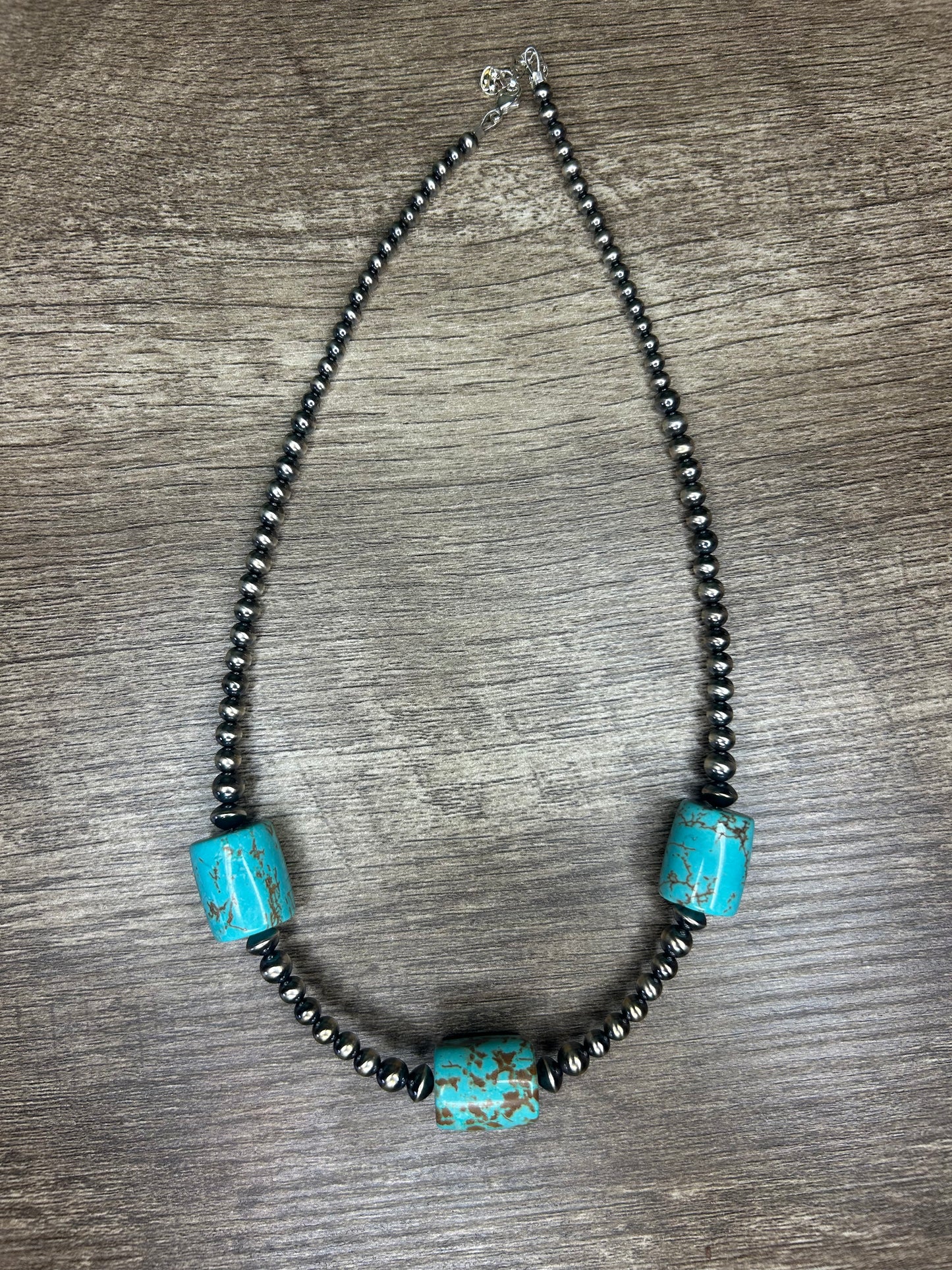 Turquoise Barrel Necklace
