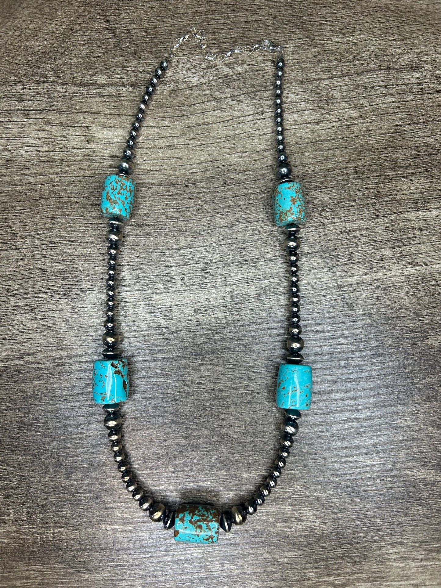 Turquoise Barrel Necklace