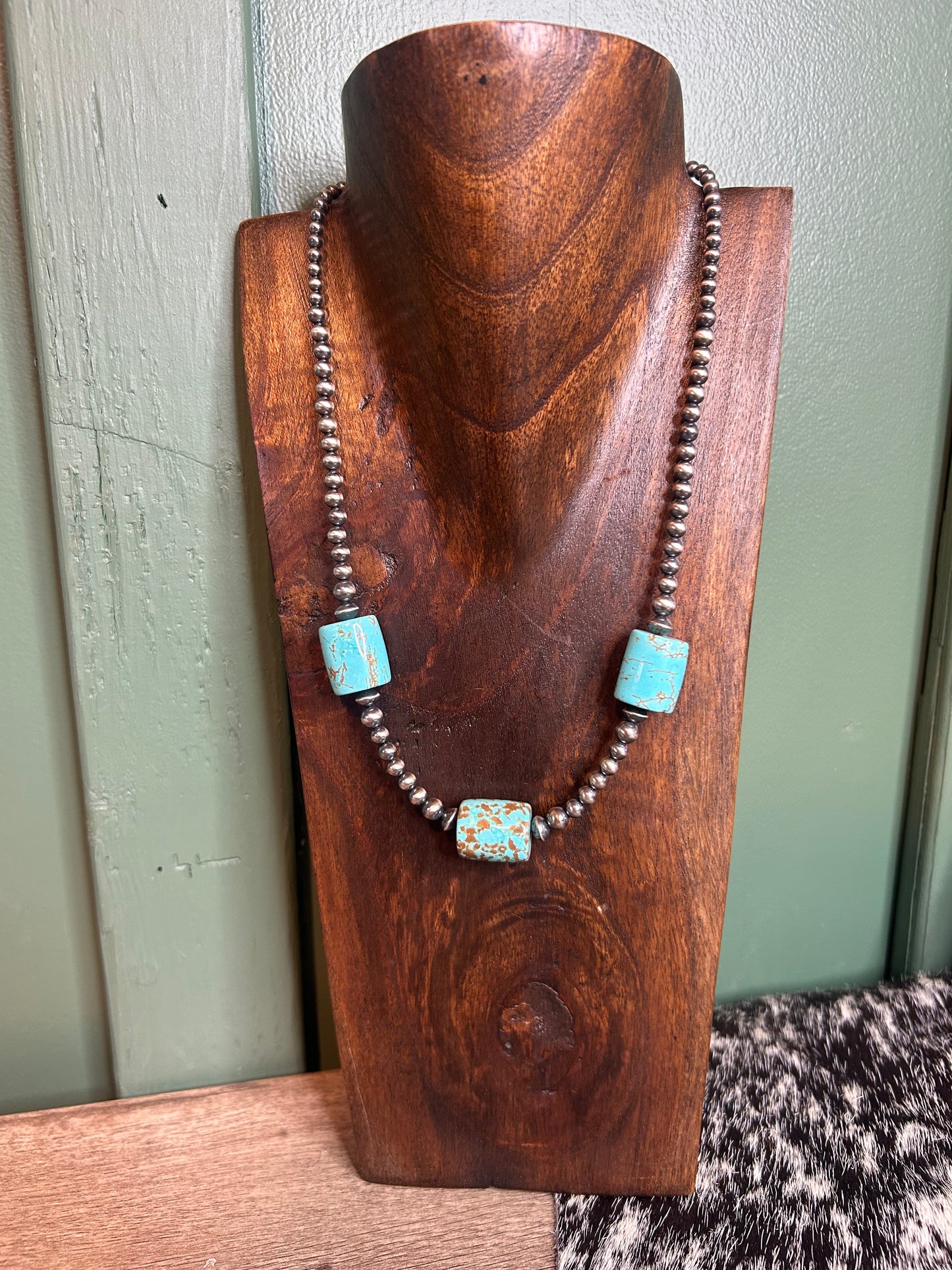 Turquoise Barrel Necklace