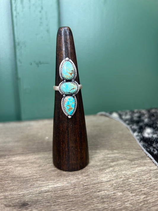 Number 8 Turquoise Adjustable Ring
