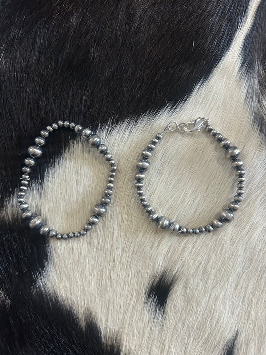 4-8mm Graduated Silver Plated Copper Bracelet