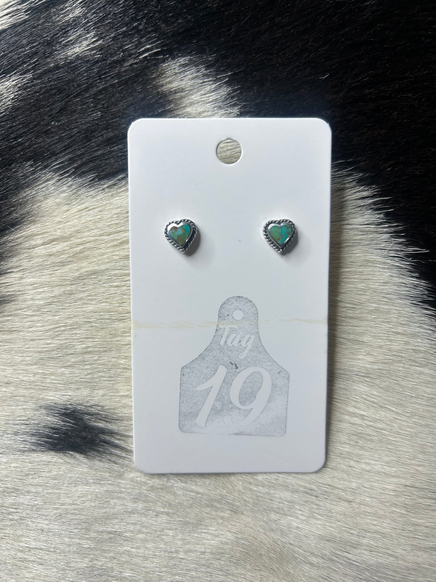 Dainty Turquoise Heart Stud Earrings