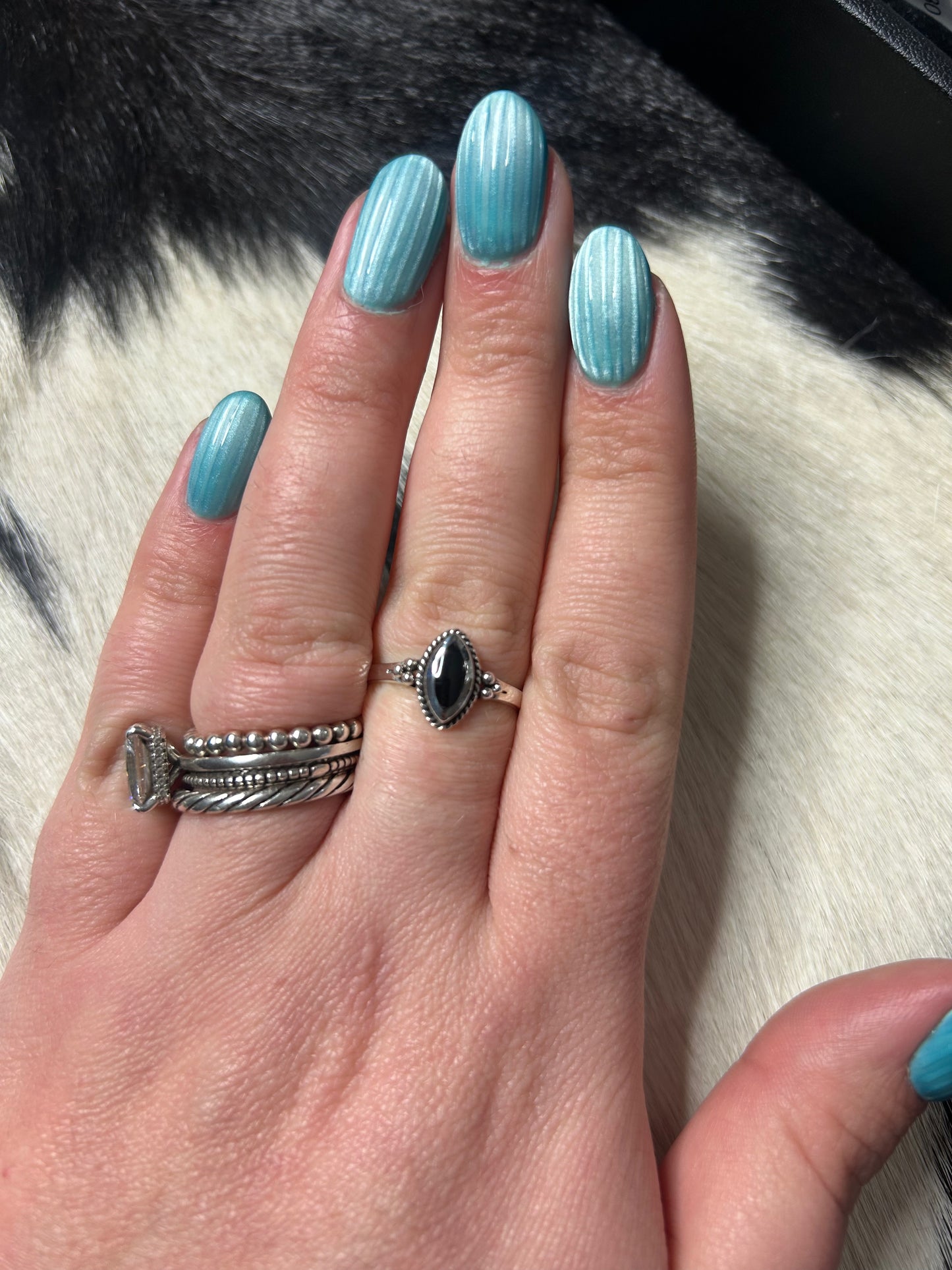 Black Agate Everyday Ring
