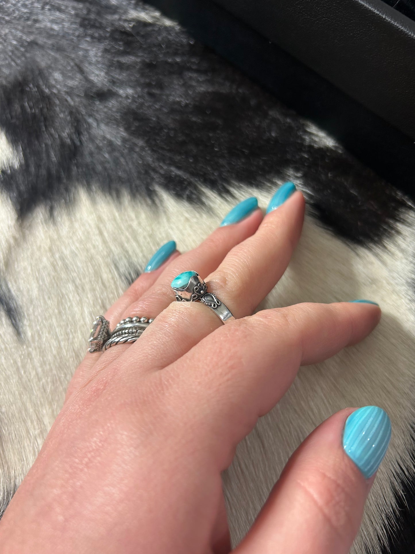 Thick Bezel Turquoise Ring