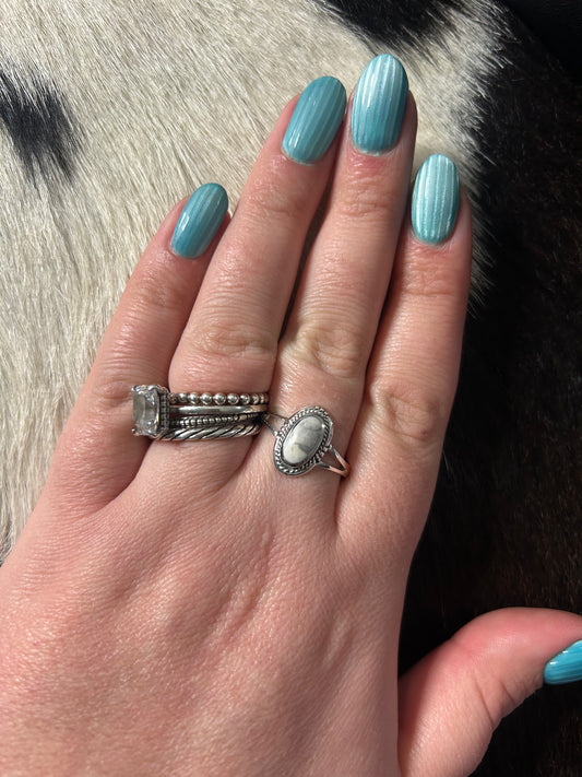 Howlite Oval Ring