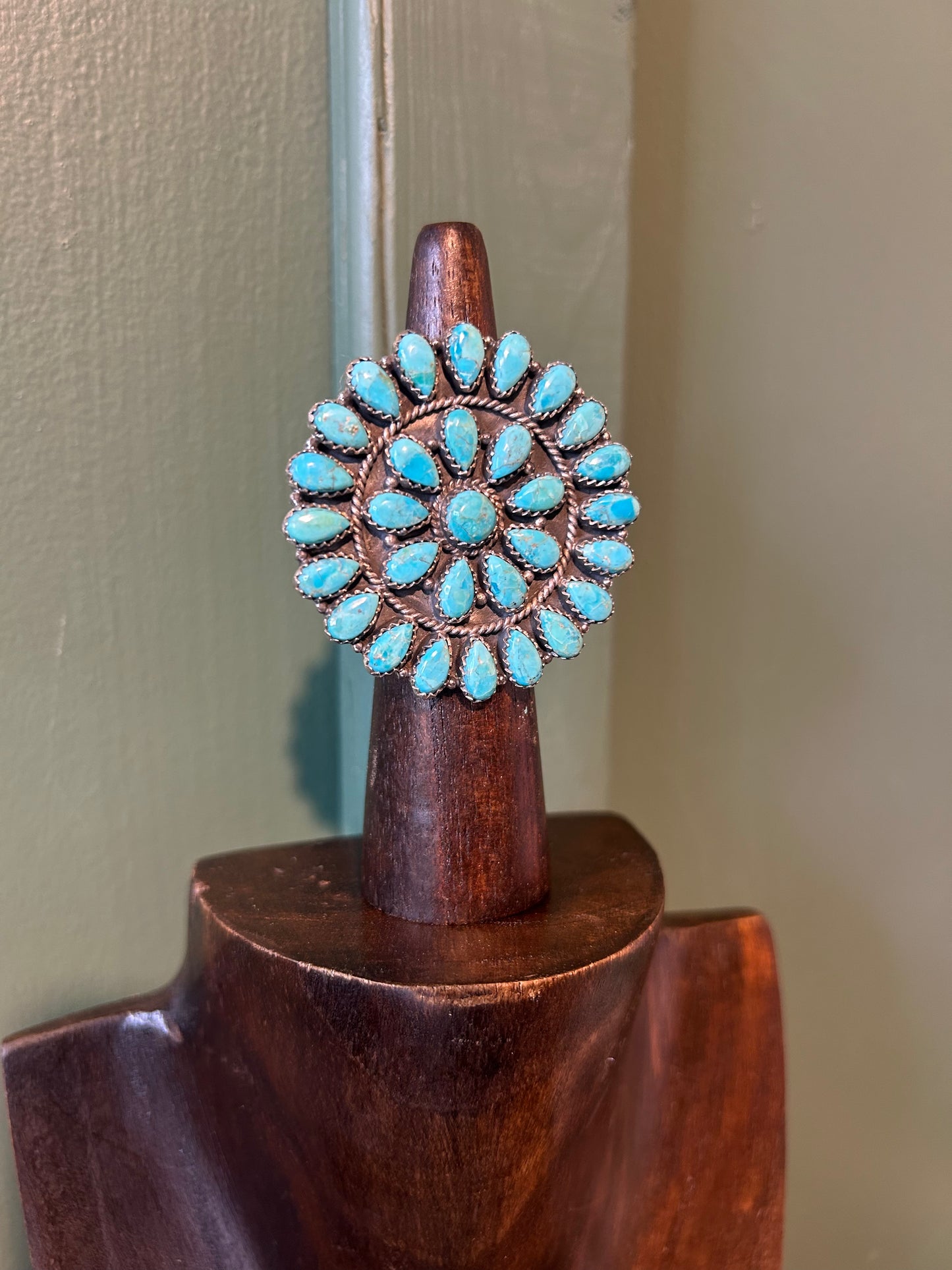 Kingman Turquoise Cluster Ring