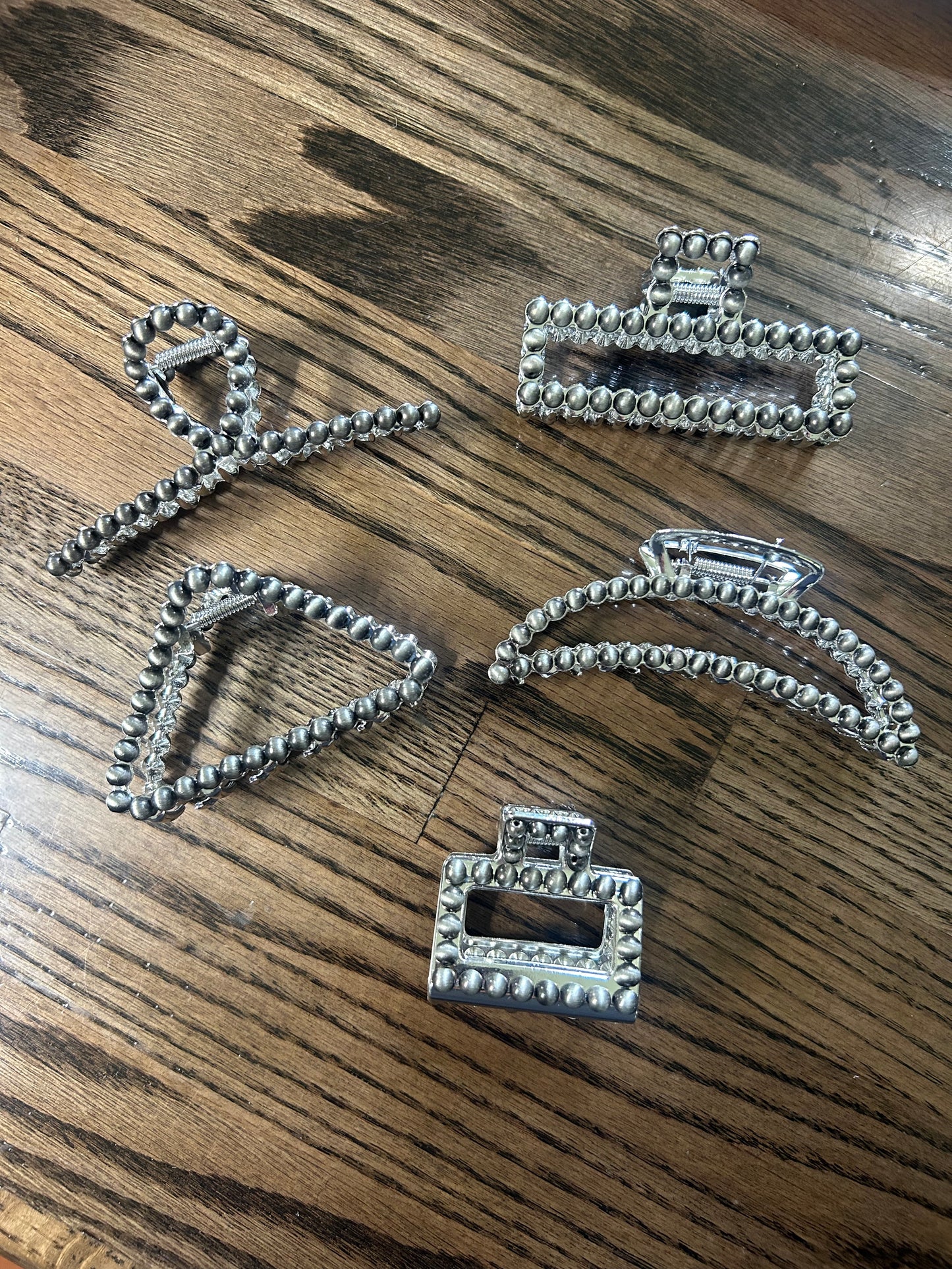 Faux Navajo Pearl Hair Claw Clips