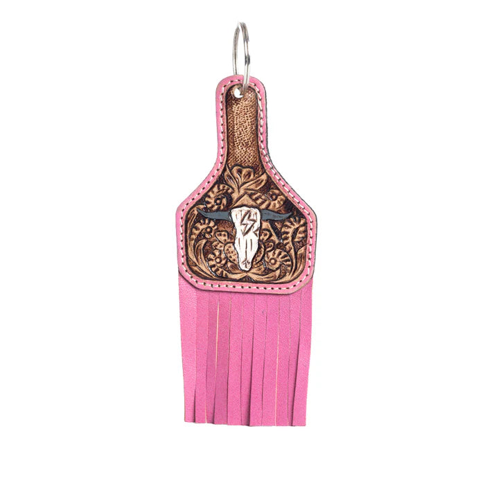Pink Tag Fringe Fob
