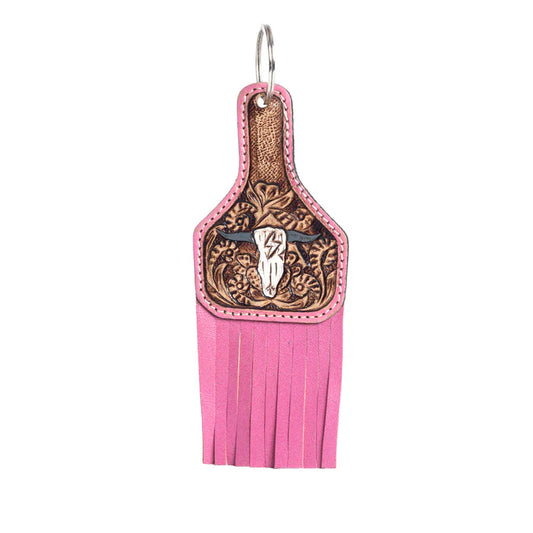 Pink Tag Fringe Fob