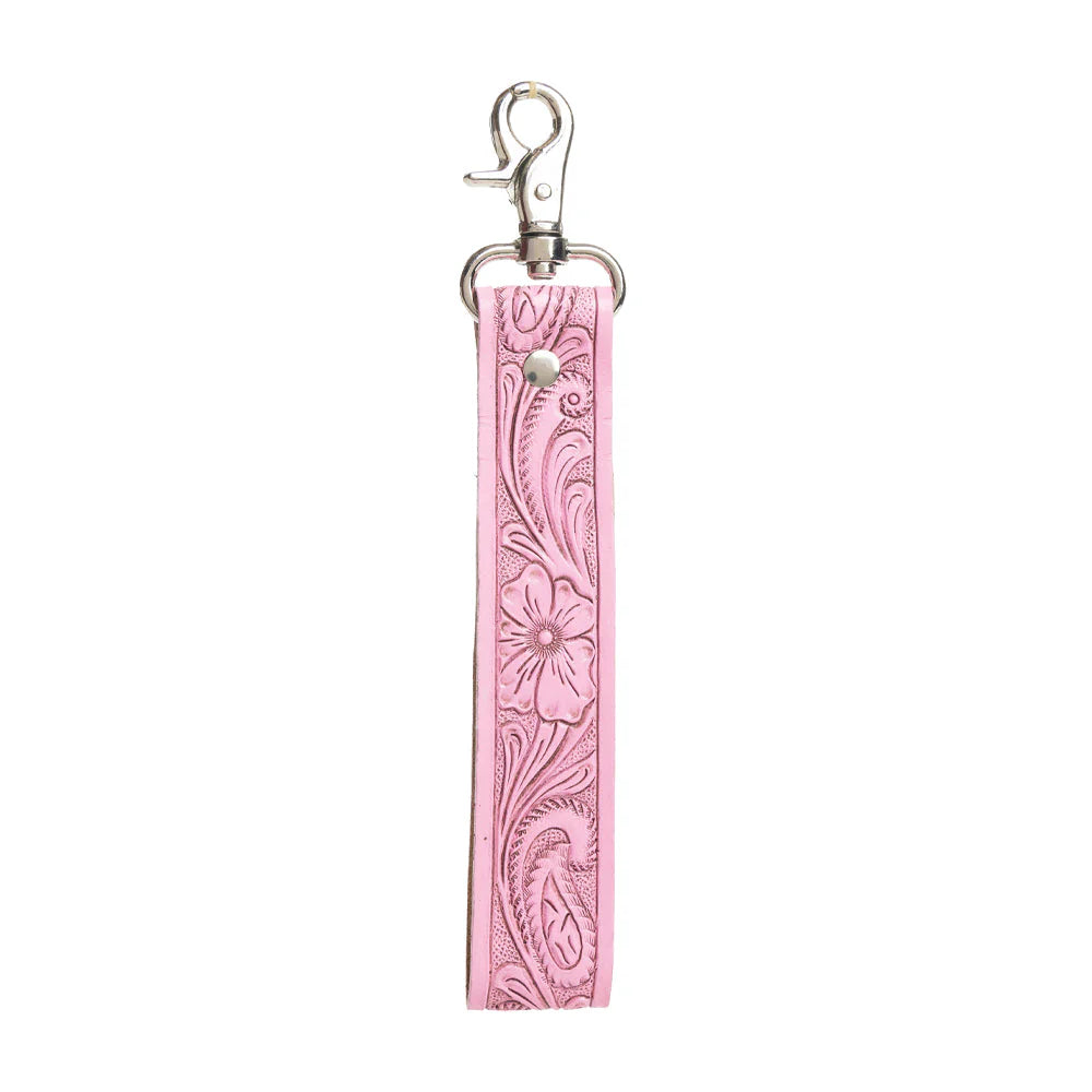 Pink Tooled Key Fob